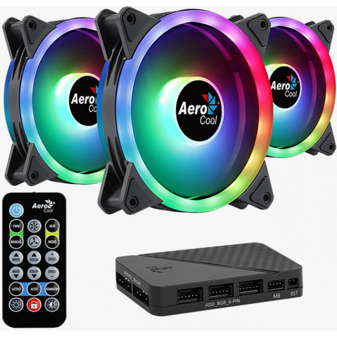 Вентилятор AEROCOOL DUO 12 PRO ARGB 120х120x25 черный 6-pin 2003996 Вентилятор AEROCOOL DUO 12 PRO ARGB 120х120x25 черный 6-pin 2003996